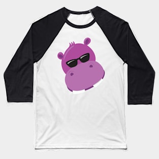 Cool Hippo Face Baseball T-Shirt